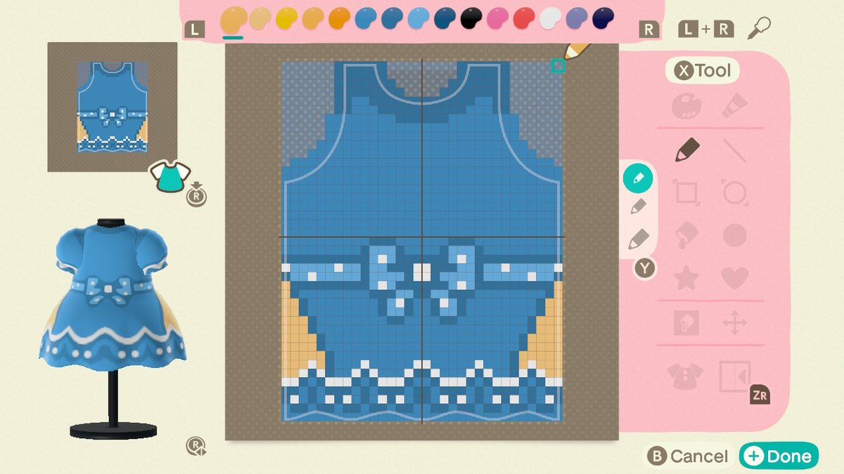 MsBatWayne's tweet photo. made a snorlax dress today ♡ #AnimalCrossing #animalcrossingdesigns https://t.co/dsOvRJag8l