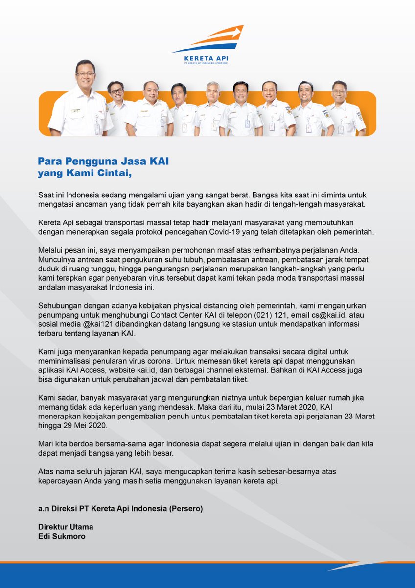 Kereta Api Kita Ar Twitter Kami Mengucapkan Terimakasih Banyak Atas Kepercayaan Yang Telah Diberikan Kepada Kai Hingga Saat Ini Dan Masih Setia Menggunakan Layanan Kami