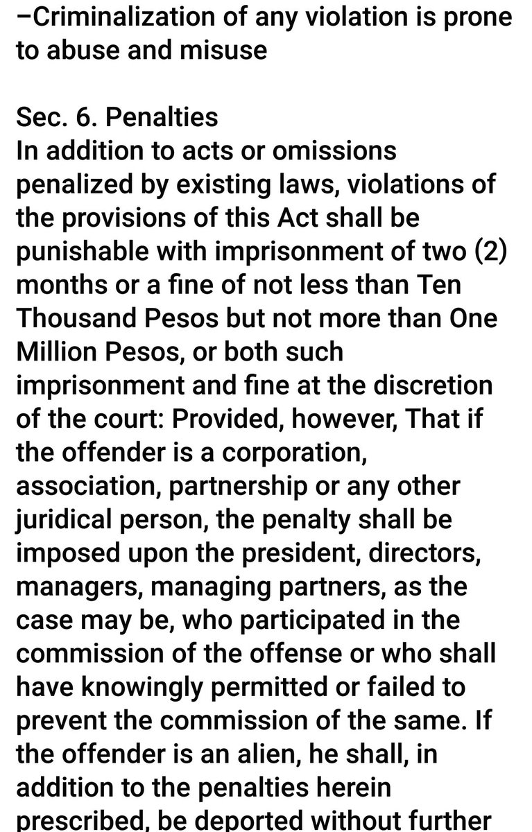 sarahelago's tweet image. Overly broad and vague provisions in the delegation of emergency powers may be potential bases for abuses.

Mula sa Paliwanag ng Boto sa HB6616 ng @KabataanPL 
#NoToEmergencyPowers
#MassTestingPH