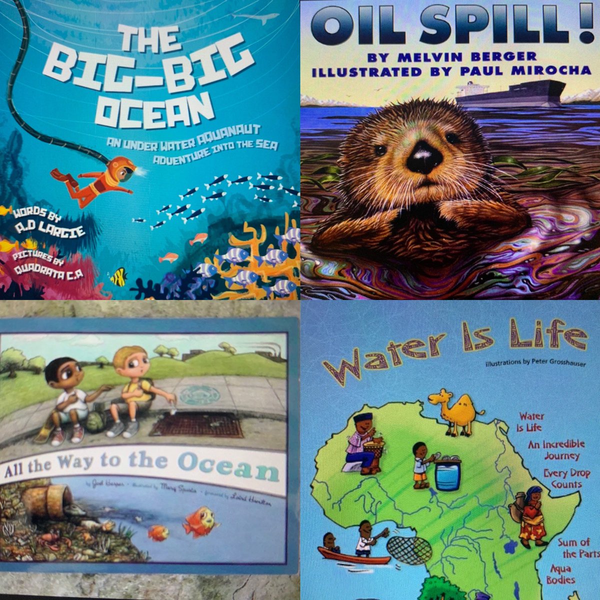 MissTuersley's tweet photo. Books can be an excellent way to be able to mentor an inquiry disposition on big picture themes such as #SDG14 #lifebelowwater  #exploring #UoNTeach #EDUC4750 #booksforbigpictures https://t.co/BrFg9BYPPt