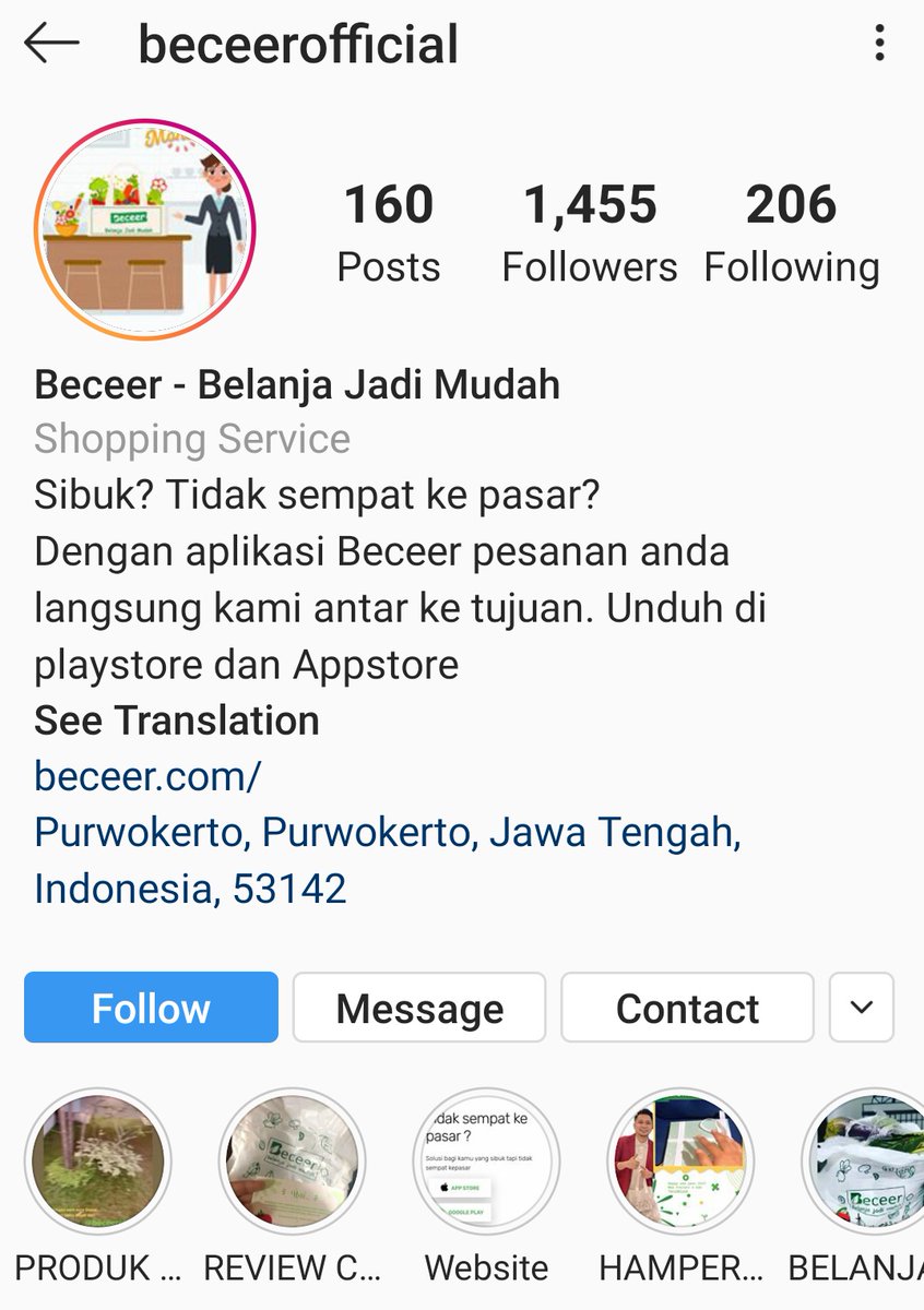 Beceerofficial (Ig)Aplikasi jualan sayur di Purwokerto.