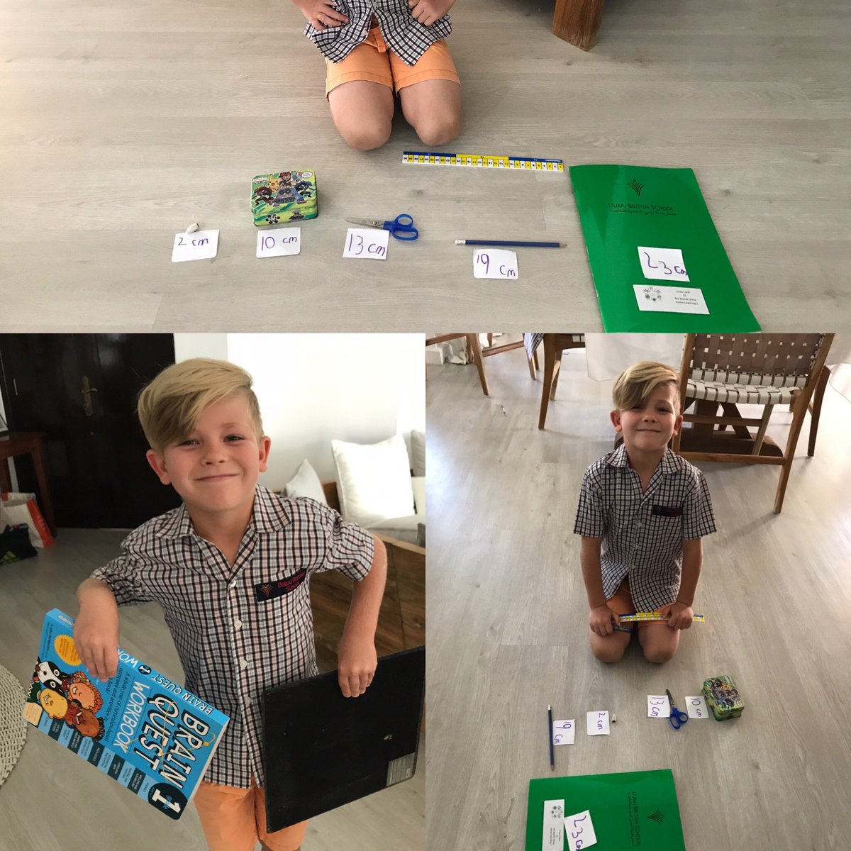 scookette's tweet photo. Knox measured items in our house, ordered them, then found 2 objects that were the length of his ruler. @DBS_Year1 #distancelearning https://t.co/fGzd1HtRVP