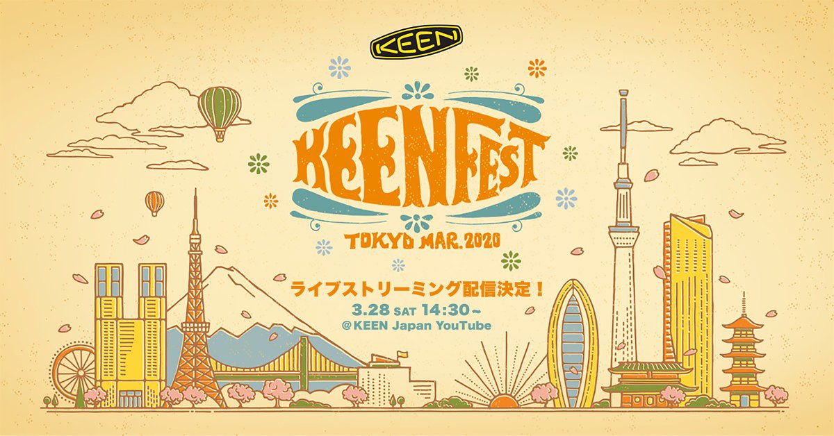 hynm's tweet photo. 昨年3月に開催されたKEENの都市型フェス「KEENFEST」が、今年は自宅でも安全に楽しんでもらえるよう、ライブストリーミングで無料配信決定!3月28日(土)14:30スタートです。
https://t.co/vUwzv1KwsS
#KEEN
#KEENFEST
#LIVESTREAMINGde https://t.co/ZqypDsPwL3