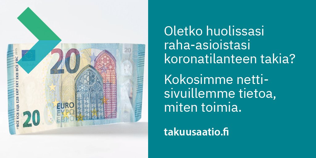 Koronakriisi voi vaikeuttaa laskujen ja velkojen maksua, jos tulot vähenevät. Muista ainakin neljä asiaa:
1. Laita menot tärkeysjärjestykseen.
2. Älä tee hätäratkaisuja.
3. Sovi maksuista.
4. Hae apua.
Kokosimme nettisivuillemme tietoa. Tutustu! takuusaatio.fi/tietoa-ja-ratk… #korona