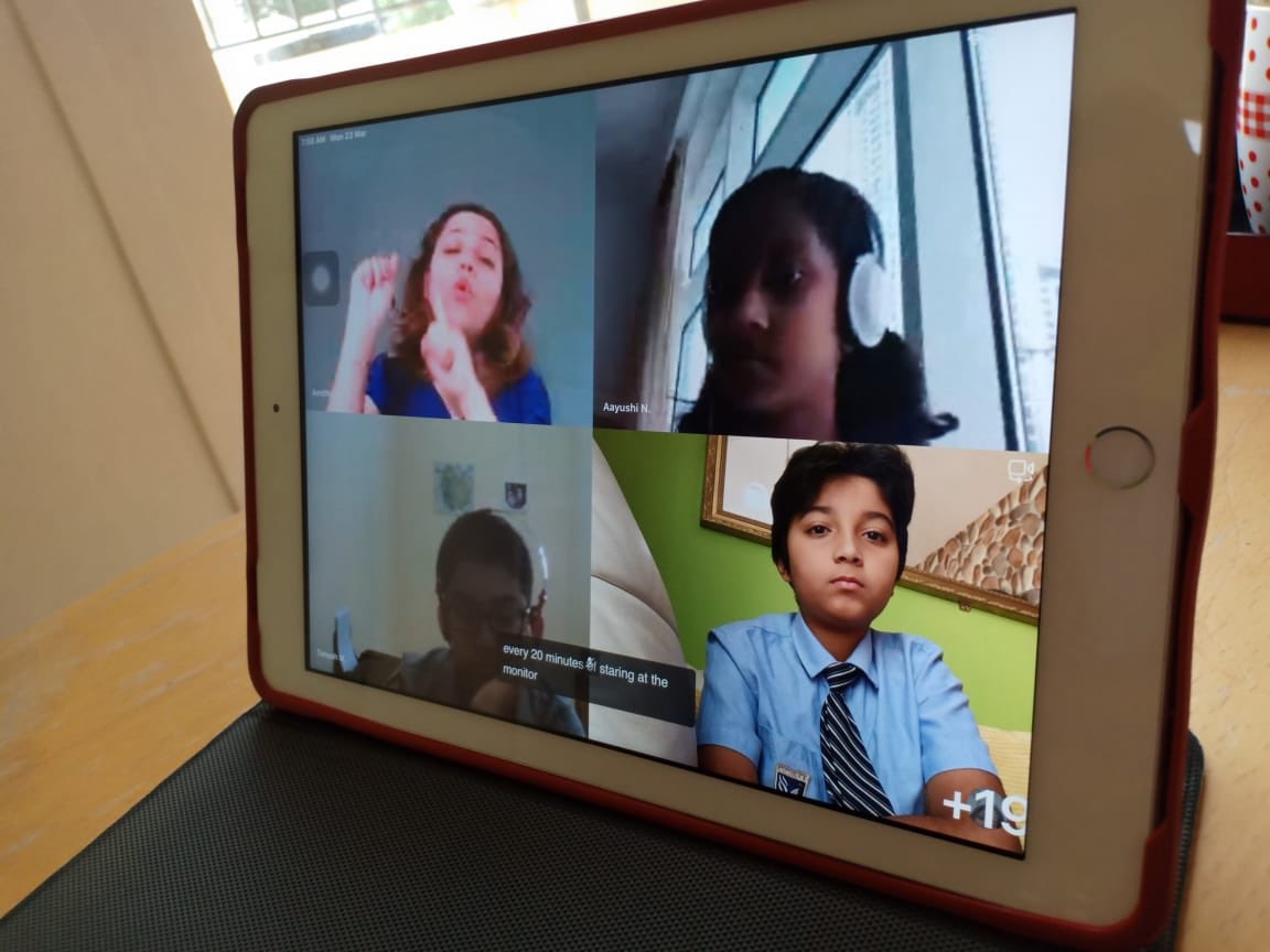 farheen007k's tweet photo. Taking online learning seriously(Fawaz &amp; Fawzaan), it’s school afterall! @KNargish @shaguftajairaj @amithamurthy https://t.co/DEd7F5T1ZY