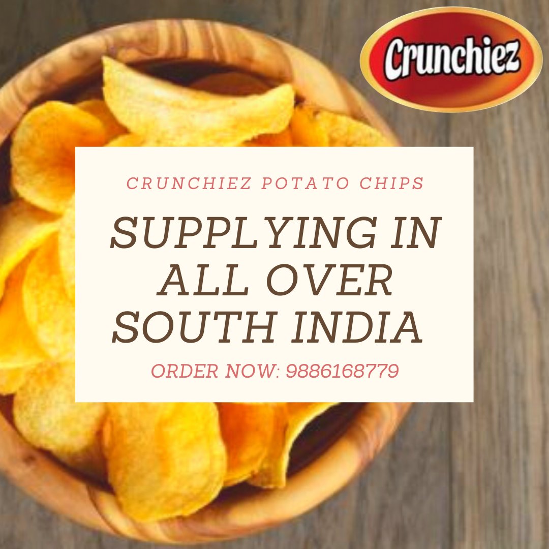 crunchiezchips's tweet photo. We are a well-known manufacturer and supplier of Potato Chips in all over south India market. Call us or whats-app today to order: 9886138779
#crunchiezchips #Tasty #quality #traditionalRecipe #Potato #Chips #potatochips #Indianspices #crunchiez #southIndia #snack #India https://t.co/1FGKDlZKjP