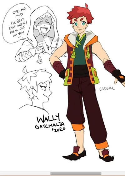 OC Wally / &lt;&lt;new &amp; old&gt;&gt;
He reminds me of a tomato. His hair is like the hardest thing to get right, i want him to have shorter hair but how it looks always changes.. i think this is ok 