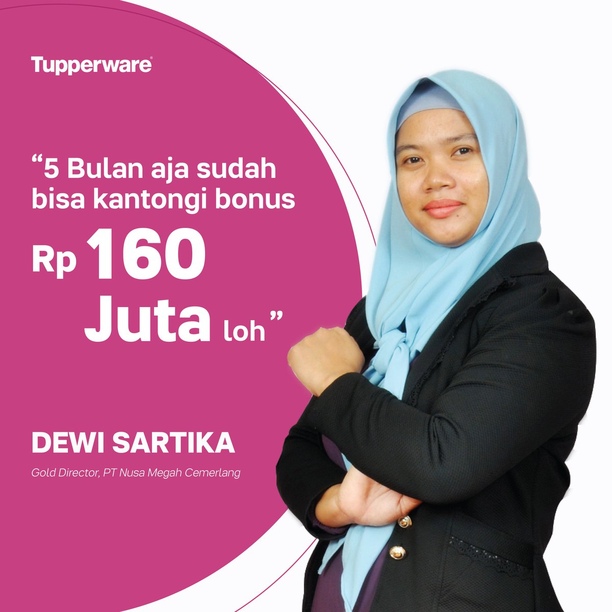 Pasti mau kan seperti Bu Dewi yang bisa kantongi bonus Rp160 Juta dalam 5 bulan?Ayo gabung Tupperware.  #peluanglebihbaik #hiduplebihbaik