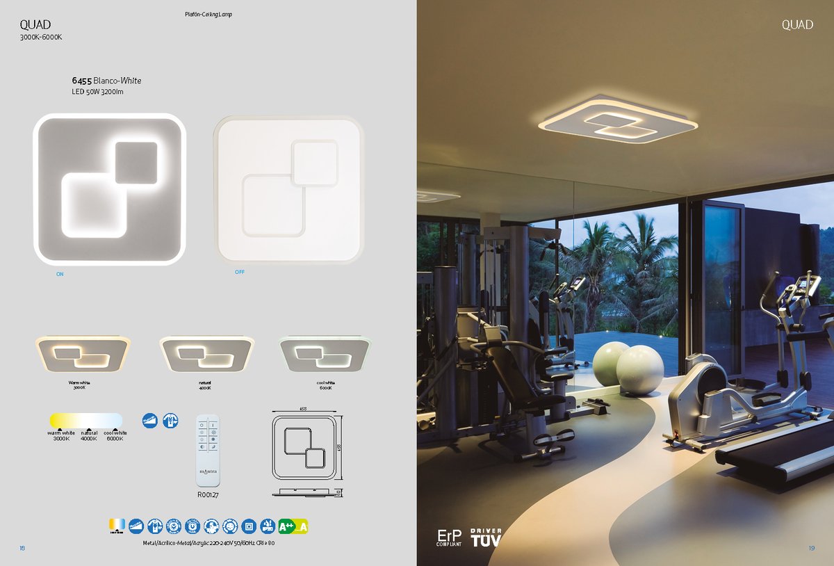 mantraco's tweet image. QUAD 📦
3000K-6000K
#NOVEDADESFUSION2020 
4ª
Plafón-Ceiling Lamp
6455 Blanco-White
LED 50W 3200lm
Metal/Acrílico-Metal/Acrylic 220-240V 50/60Hz CRI ≥80
💡 #spaindoesdesign #design #interiorsfromspain #somoslighting #lighting #light #lightingdesign #iluminacion #interiordesign