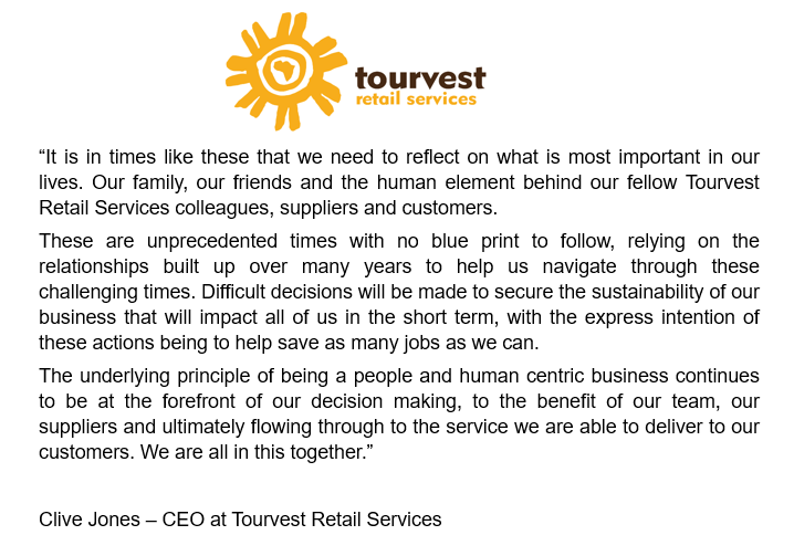 TourvestRS's tweet photo. #TourvestRetailServices #YourFasterSmarterPartner #Retail #DutyFree #COVIDー19 #Announcement https://t.co/51denVDL2F