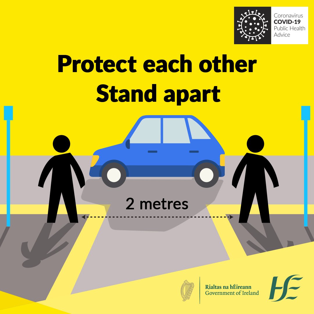 We can still be friendly &amp; kind to one another - but from a distance. We must stay apart in every social setting, whether standing, sitting or shopping. Here is an example of a 2 metre (6 feet) distance #ItsInOurHands #COVID19 #coronavirus