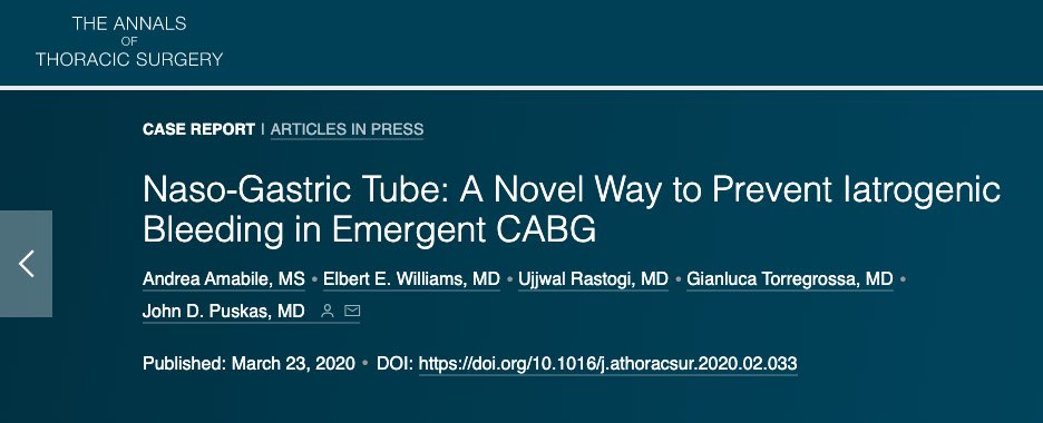 AndreaAmabileMD's tweet photo. So excited for my first article published in @annalsthorsurg!
—
Patient with #STEMI receives a loading dose of #Brilinta - cath shows multivessel CAD and patient becomes hemodynamically unstable. What’s next? Time is #myocardium!
—
@UjjwalRastogiMD @GianlucaTorreg1 https://t.co/xKmMTNaGOn