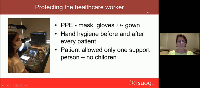 ISUOG's tweet photo. You can now hear from experts @JocelyneBasseal and @scwus speak on: #COVID19 - how to clean your equipment properly. Join our second free webinar on #coronavirus now: https://t.co/OMb9gbrgup #OBGYN #pregnancy https://t.co/KKKGpaqIKF