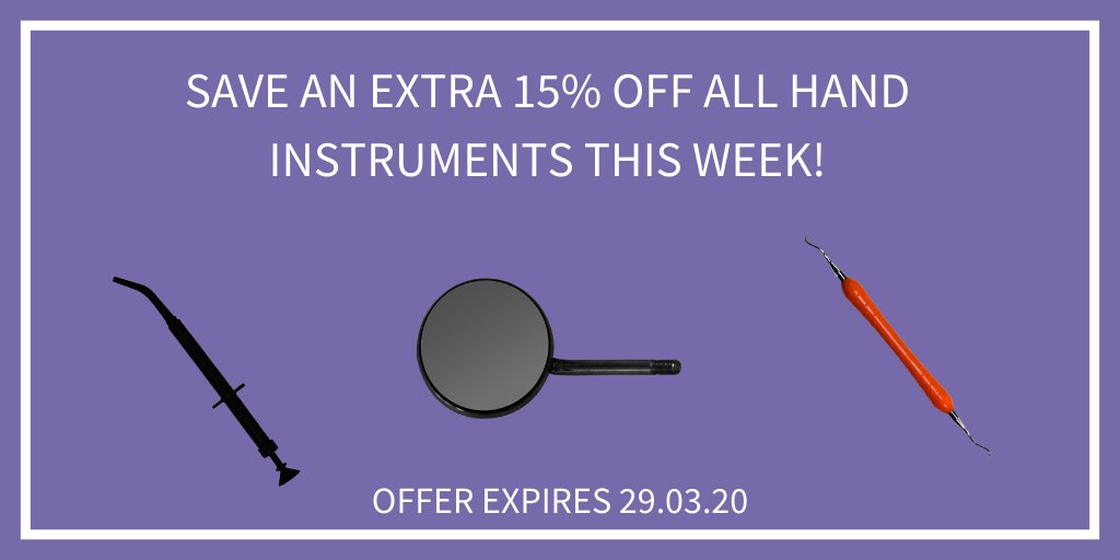 Kent_Express's tweet photo. Save 15% off all Hand Instruments this week only! https://t.co/jpvpacXxWG #dental #dentist #dentistry #dentalsupplies #handinstruments https://t.co/YwXiLvYT6s
