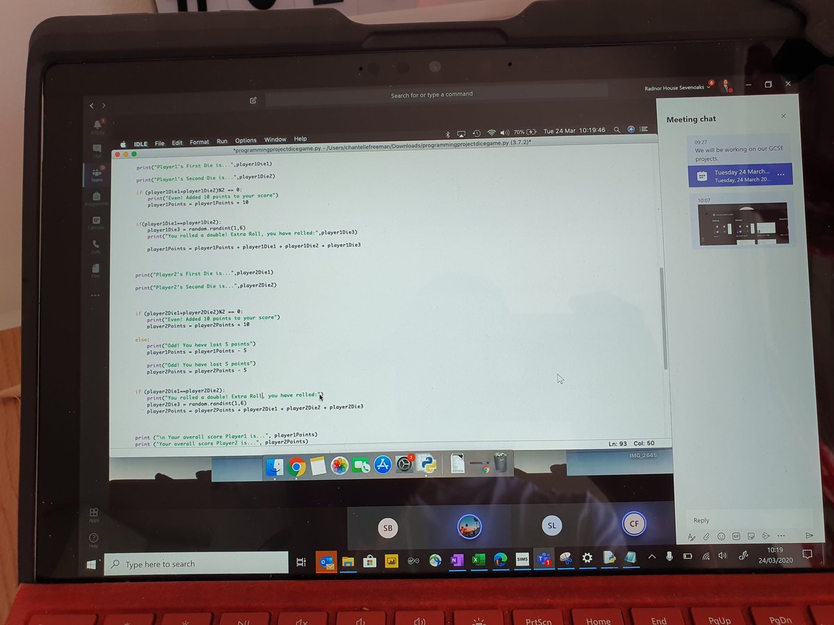 I just had an amazing remote lesson with students in year 11 using <a href="/MicrosoftTeams/">Microsoft Teams</a>  Students were able to share  their screens and presented their code. Other students commented and give tips on how to improve it. #MIEExpert