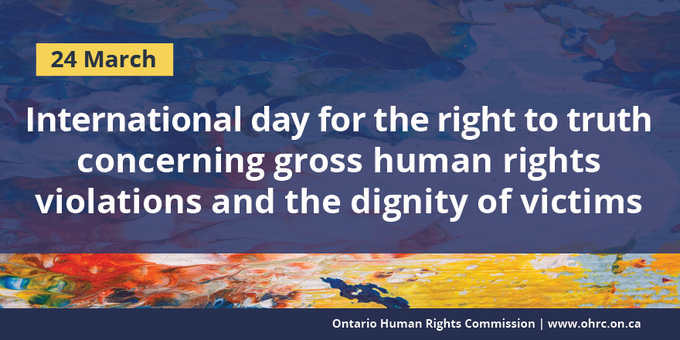 International day for the right to truth concerning gross human rights violations and the dignity of victims
