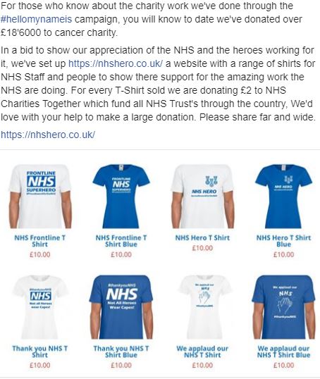 abalonegraphics's tweet photo. We've set up https://t.co/HqMWZ0xwlQ with a range of shirts for NHS Staff and people to show support for the amazing work they do. For each T-Shirt sold we are donating £2 to NHS Charities Together which fund all NHS Trust's through the country please share far and wide. https://t.co/vYc3uJr5O0