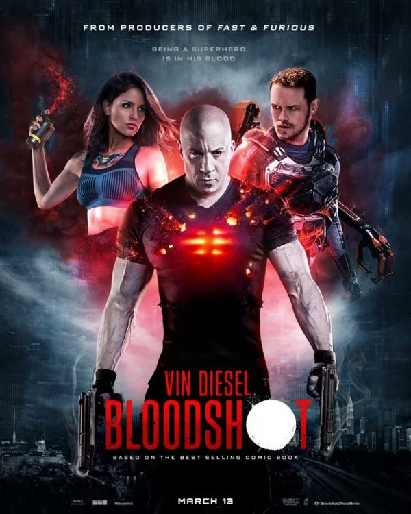  #BloodShot (2020) it feels like an early 2000 comic book. Some of the action is good BUT it's hard to see most of it. The script is so bad and have cringe worthy dialogue. I liked the story just didn't like how they executed it. Eiza González is phenomenal here loved her alot.