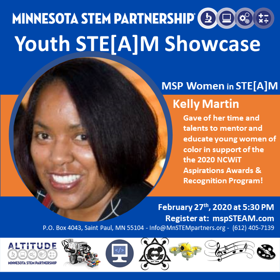 MnSTEMpartners's tweet image. In celebration of #WomensHistoryMonth we would like to recognize Kelly Martin @BDPATwinCities Youth Programs Coordinator! Inspired by your commitment in teaching students.  @BDPA @NCWIT @bwise_bwiseusa @NSBE @BDPAMidwestRG #urbanrobotics #urbancoding 
#STEM #STEAM&quot;