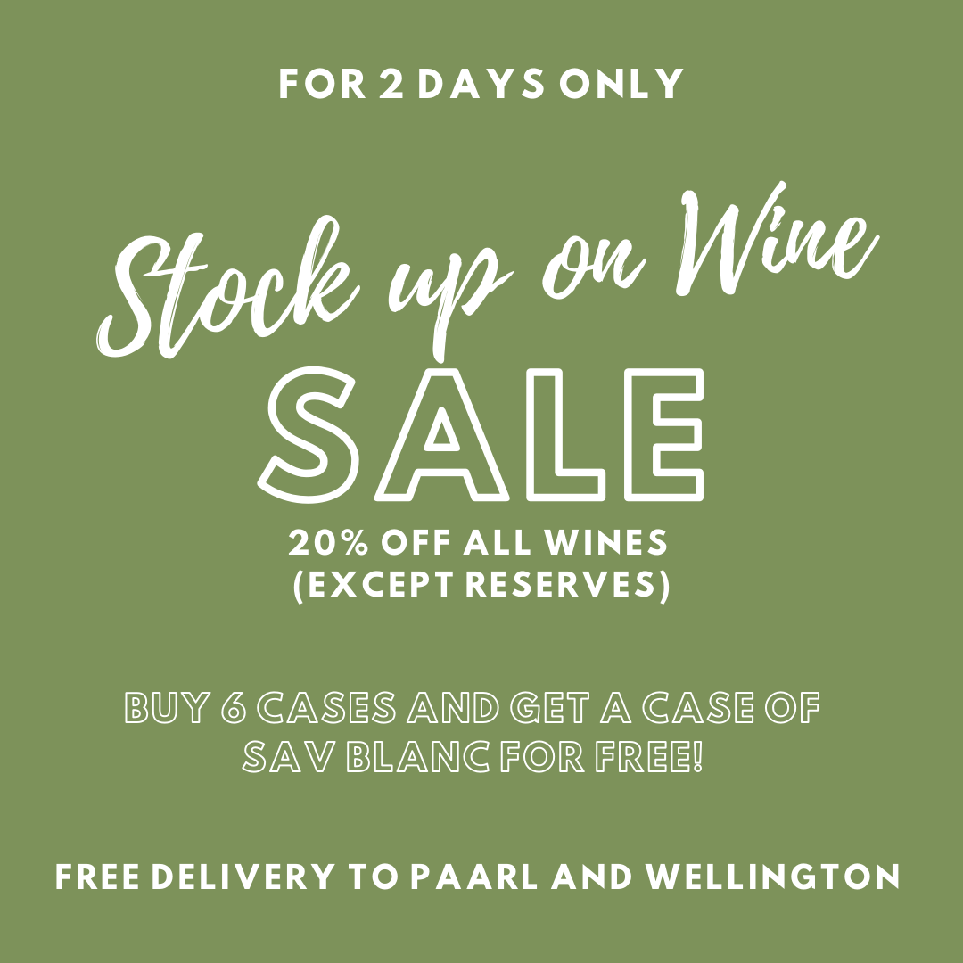 Dunstone (@dunstone_estate) on Twitter photo 📣📣 Stock up on WINE Sale 📣📣
➕ 20% off cellar door prices per case (except reserves)
➕ Buy SIX cases and get a case of SAUVIGNON BLANC for FREE!
➕ Free delivery to Paarl and Wellington
For 2 days only
T&C's apply
Call: 0788609721 / 0823578474 or email: wine@dunstone.co.za 📣📣 Stock up on WINE Sale 📣📣
➕ 20% off cellar door prices per case (except reserves)
➕ Buy SIX cases and get a case of SAUVIGNON BLANC for FREE!
➕ Free delivery to Paarl and Wellington
For 2 days only
T&C's apply
Call: 0788609721 / 0823578474 or email: wine@dunstone.co.za