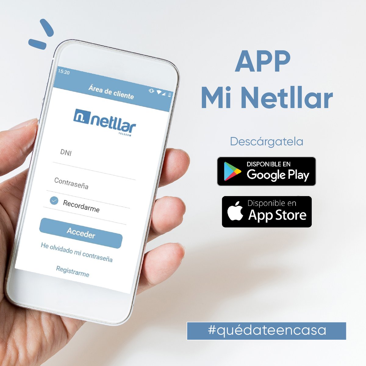 NetllarAlcorcon's tweet image. ¡𝗬𝗔 𝗗𝗜𝗦𝗣𝗢𝗡𝗜𝗕𝗟𝗘 𝗡𝗨𝗘𝗦𝗧𝗥𝗔 𝗔𝗣𝗣 𝗠𝗜 𝗡𝗘𝗧𝗟𝗟𝗔𝗥!

Ahora toda la información de tus servicios, facturas y consumos a tu alcance. 📱🙌

Descárgala en netllar.es.

Disponible para iOS y Android.