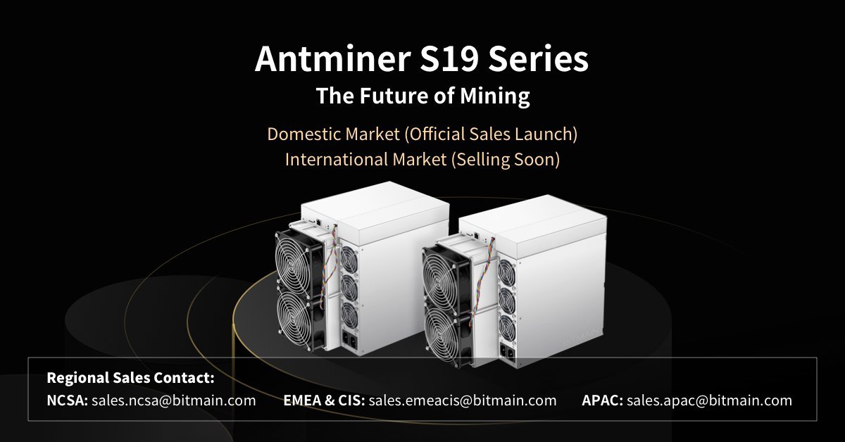 biditex_com's tweet photo. The world’s largest manufacturer #Bitcoin #ASIC #miners, @BITMAINtech, has sold out its first round of domestic #AntminerS19 #sales within 24 hours of accepting #orders.
Customers who managed to get in on the first round can expect the units to arrive between May 11 and May 20. https://t.co/gUuWIrBEhI