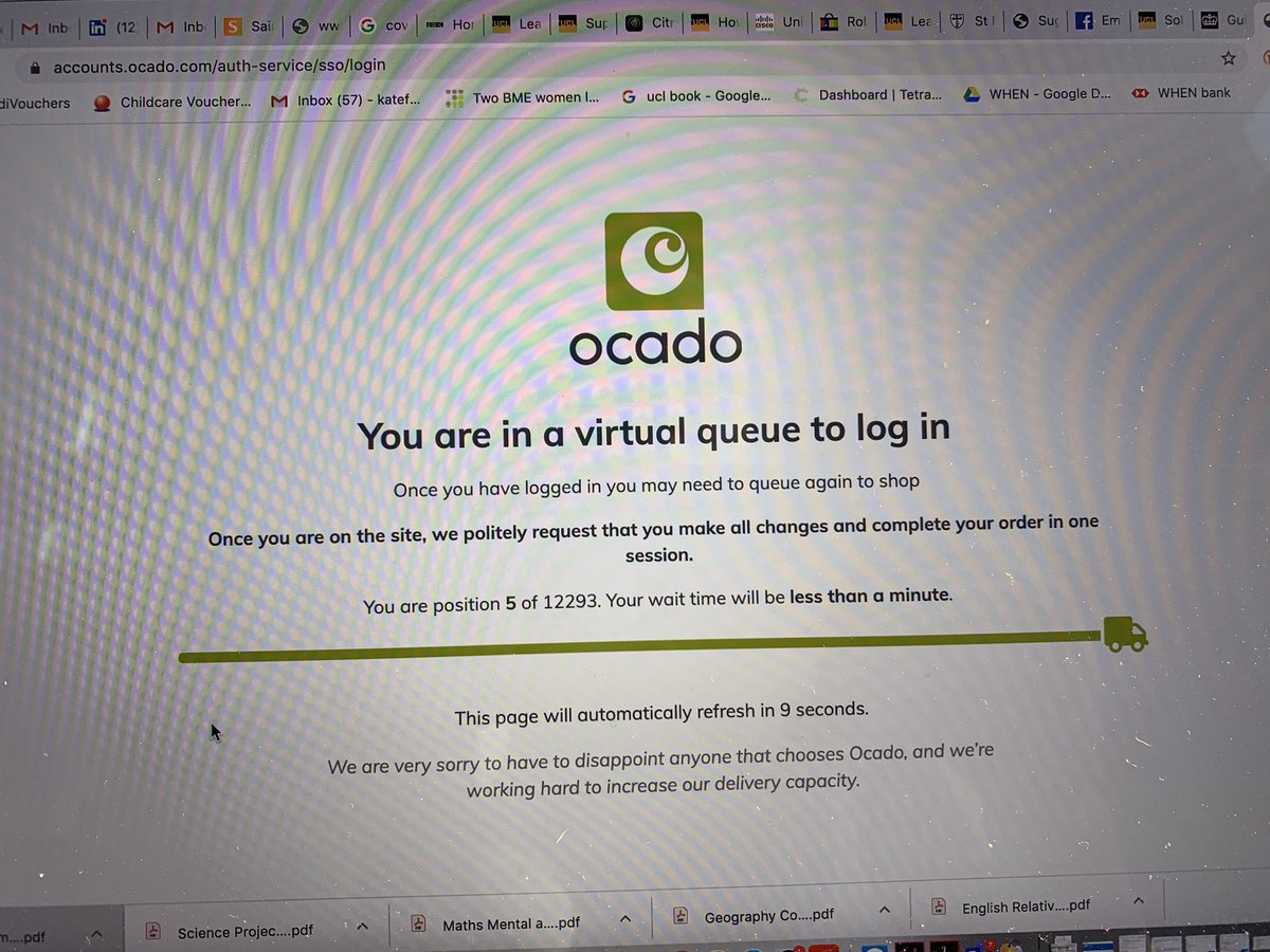 KateFaxen's tweet photo. When I first logged onto @Ocado this morning I was 150 in a queue of 150. Somehow now, 1.5hrs later, I’m 13,555 in line. We’ve been ill and isolating for 10 days. Been an Ocado customer for 10yr. I feel totally let down. 
I’m lucky that we have a delivery due. Just can’t edit it. https://t.co/LdVl1uTMUx