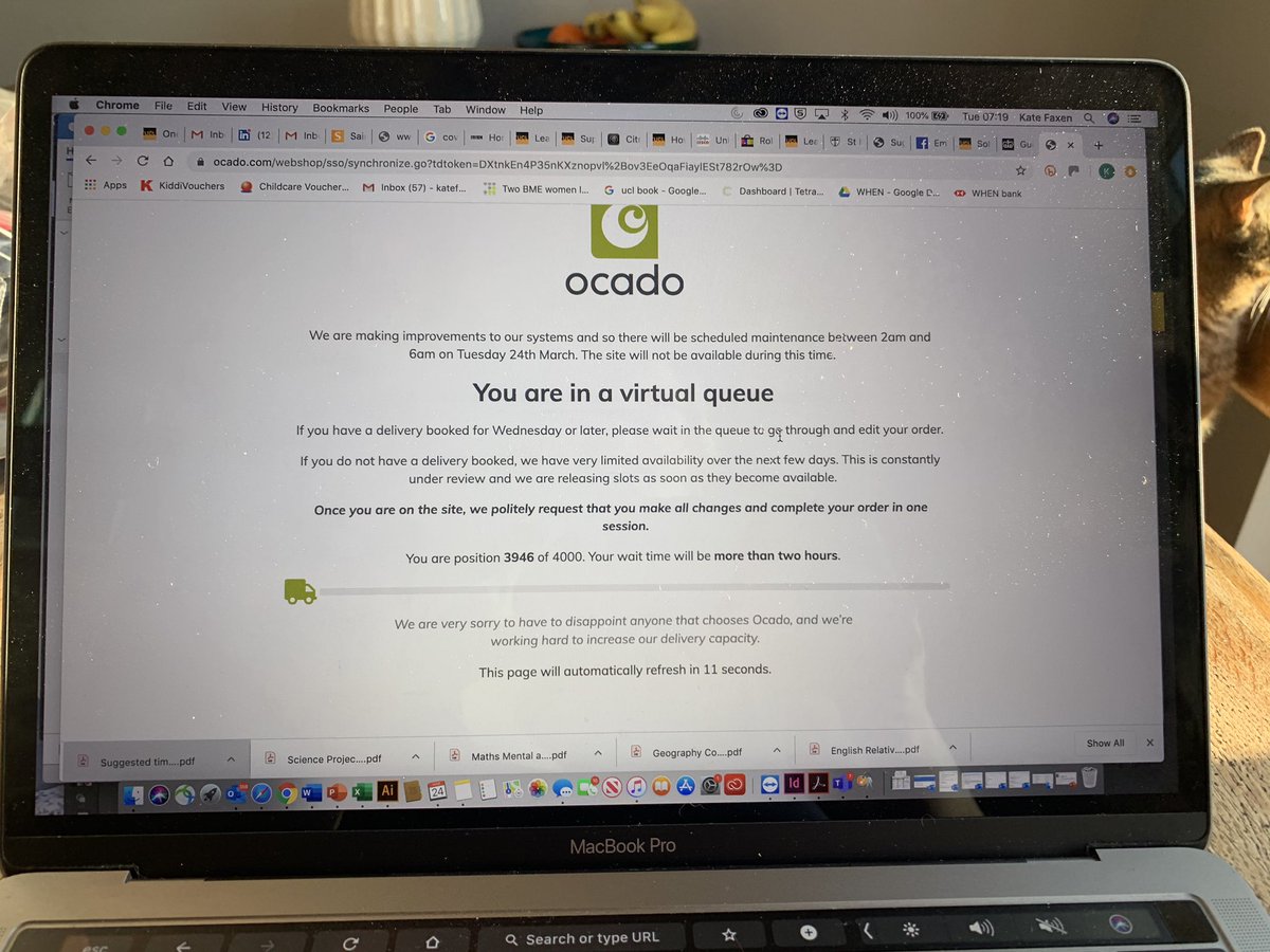 KateFaxen's tweet photo. When I first logged onto @Ocado this morning I was 150 in a queue of 150. Somehow now, 1.5hrs later, I’m 13,555 in line. We’ve been ill and isolating for 10 days. Been an Ocado customer for 10yr. I feel totally let down. 
I’m lucky that we have a delivery due. Just can’t edit it. https://t.co/LdVl1uTMUx