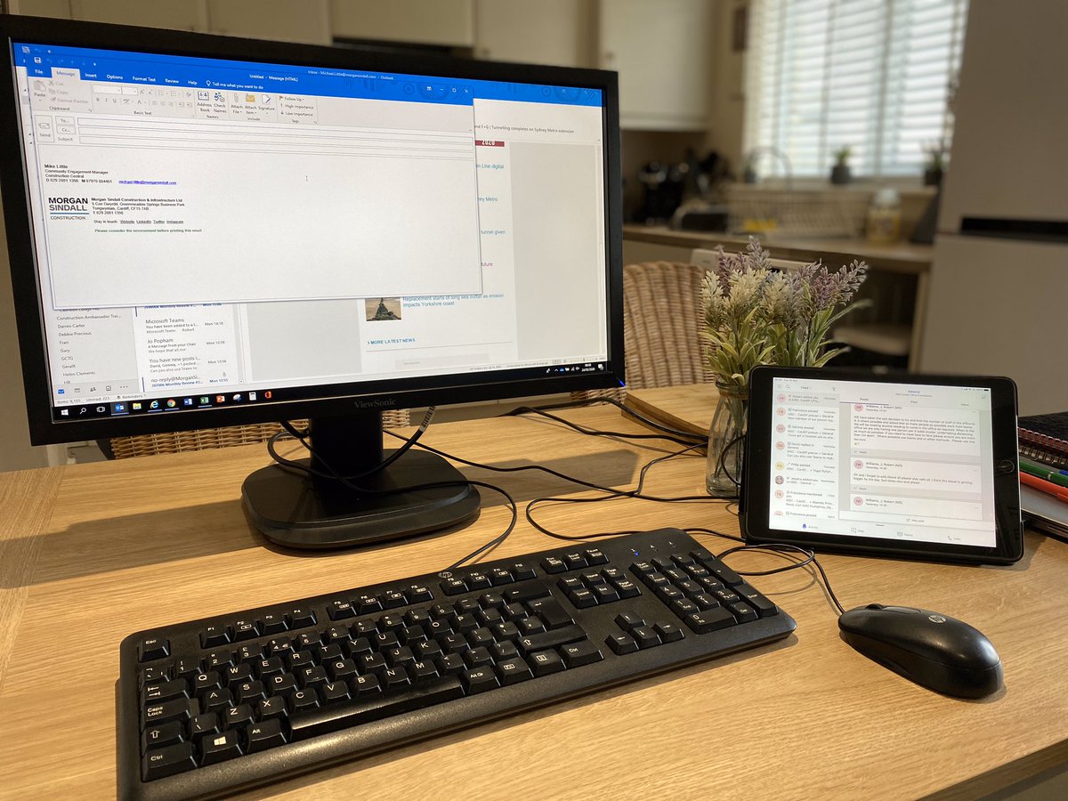 #workingfromhome upgrade! Taking up as much space on the kitchen table as possible until I have to share it when my amazing wife needs to also work from home 😉 #StayAtHomeSaveLives and look after your #mentalwellbeing Keep smiling everyone 😁