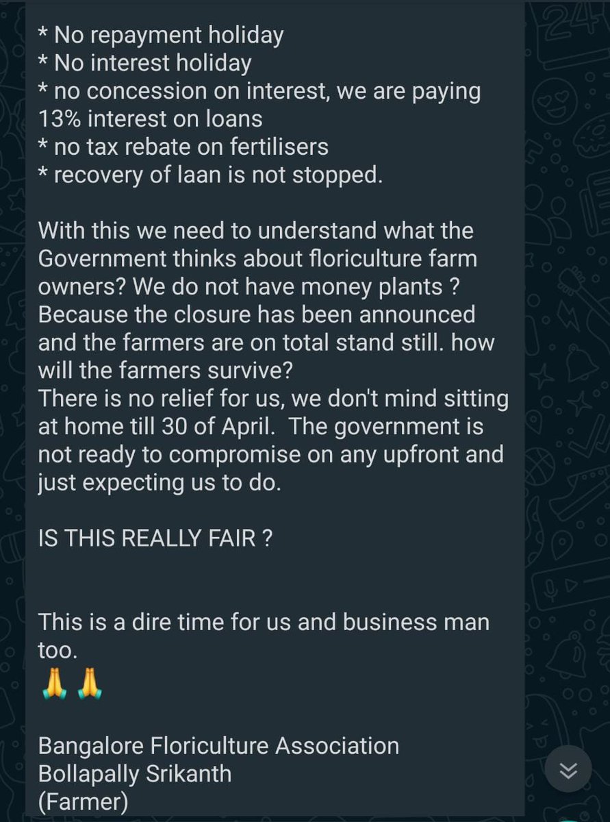 The plight of Floriculture Farmers in these tough times need support of the Government both Central and State Government.  #Covid19India  #FarmerSocialDistanceWeek  @PMOIndia  @CMofKarnataka  @HMOIndia  @csogok