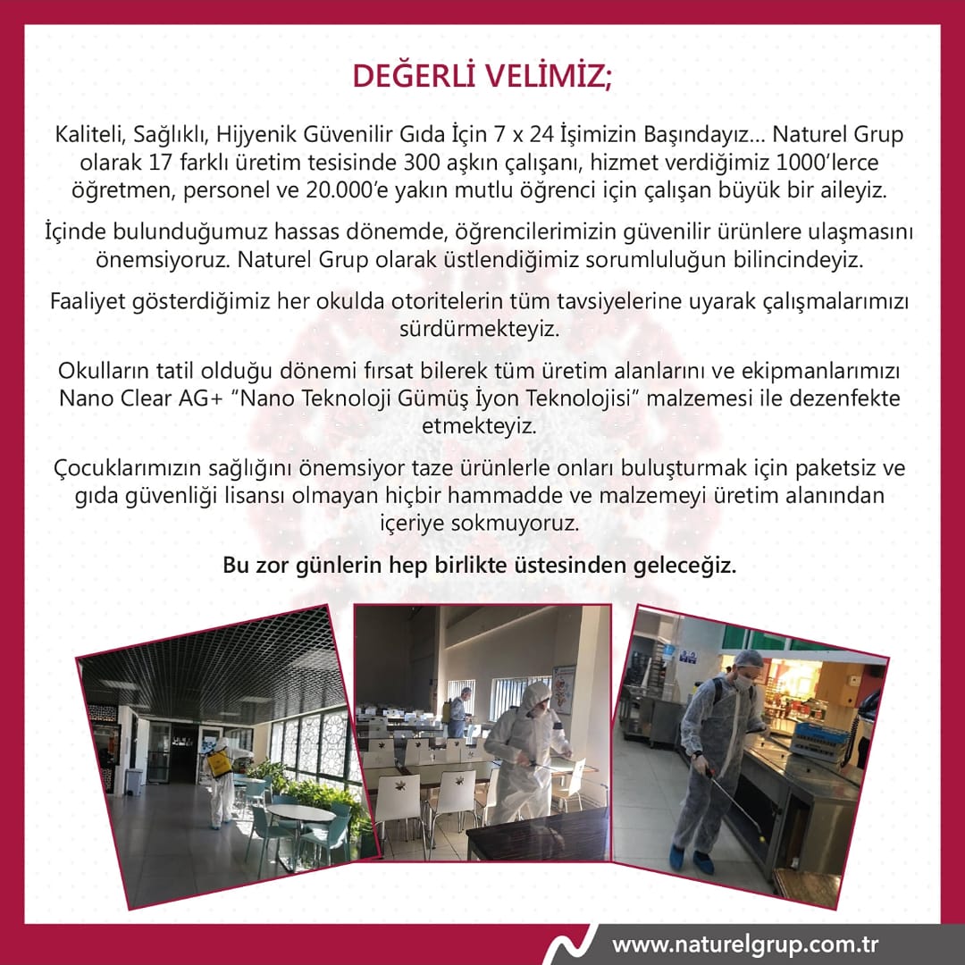 #corona #covid_19 #coronavirüsü #naturelgrupyemek #sağlıklıyemekler #topluyemek #catering #istanbul #kayseri #konya #üretim #yiyecek #mutfak #lezzet #yemek #foodblogger #foodphotography #foodpic #lezzetli #doğal #katkısız #naturel