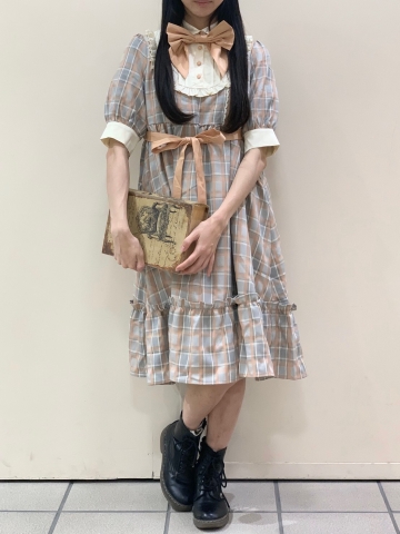 axes femme kawaii チェックワンピース