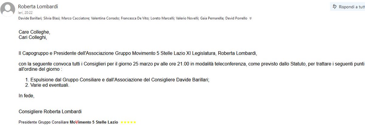 BarillariDav's tweet photo. OGGI E' IL MIO ULTIMO GIORNO NEL MOVIMENTO 5 STELLE.
Domani verrò espulso, in videoconferenza.
Pretesto> https://t.co/VjHuQN7eoO
Motivazione reale> non mi sono allineato al PD di Zingaretti https://t.co/A3FIlaTW6t
