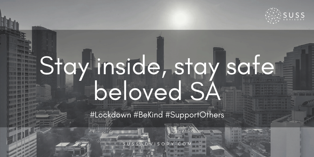 SussAdvisory's tweet photo. We support and commend our government and Pres. Ramaphosa for the measures taken to ensure that we #flattenthecurve. We will all get through this together.  Stay inside, stay safe, be kind, and support others. #Covid19SA #LockdownSA https://t.co/wu5SwOC1lO