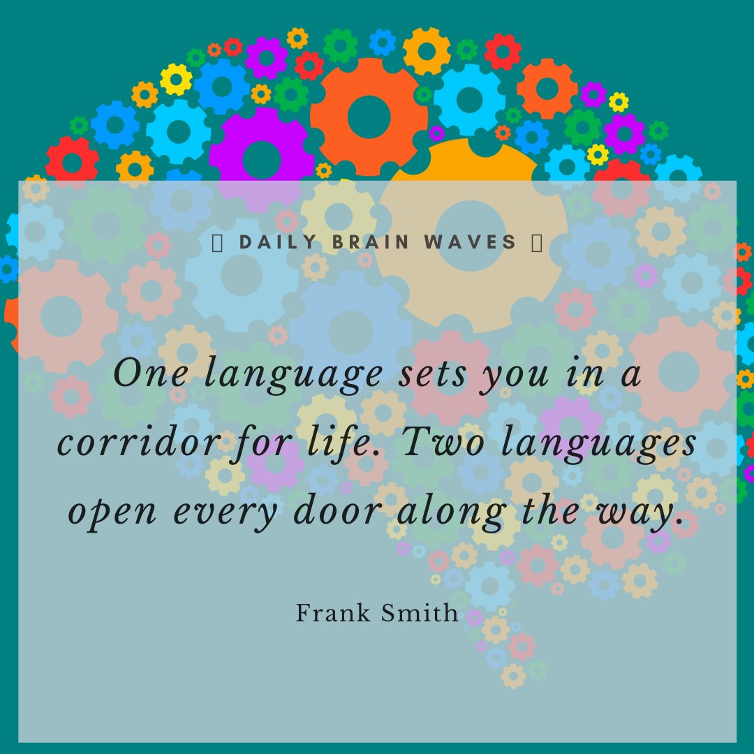 Rachel_Paling's tweet photo. 🧠 Daily Brain Waves 👋 – “One language sets you in a corridor for life. Two languages open every door along the way.” – Frank Smith
#brainwaves #neurolanguage #neurolanguagecoaching #brainfriendlylearning #brainfood https://t.co/lEAVWaKbW8
