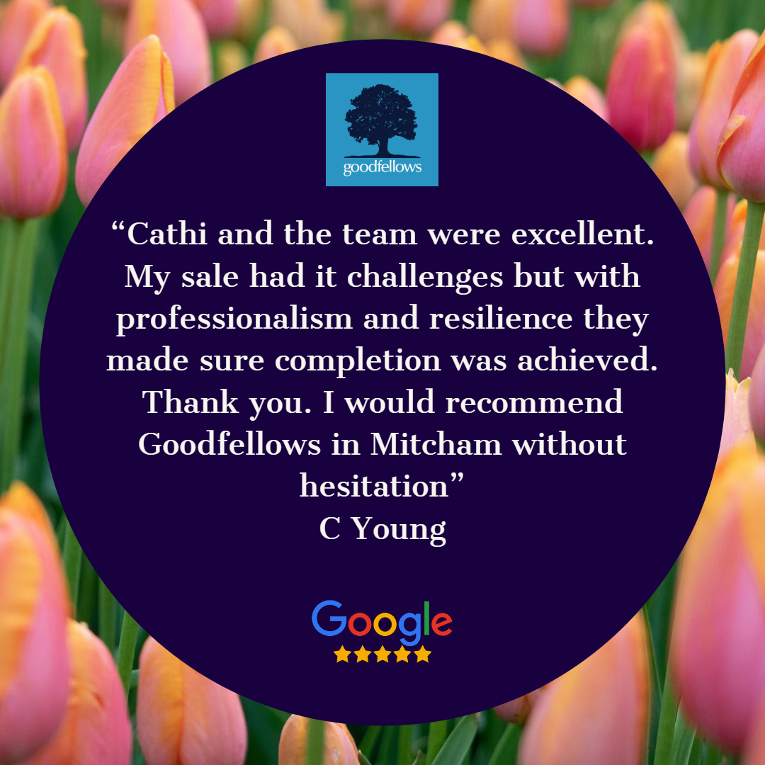 Mitcham Review

"Cathi and the team were excellent. My sale had it challenges but with professionalism and resilience they made sure completion was achieved. Thank you. I would recommend Goodfellows in Mitcham without hesitation" C Young

#Reviews #Staff #Service #ReviewTuesday