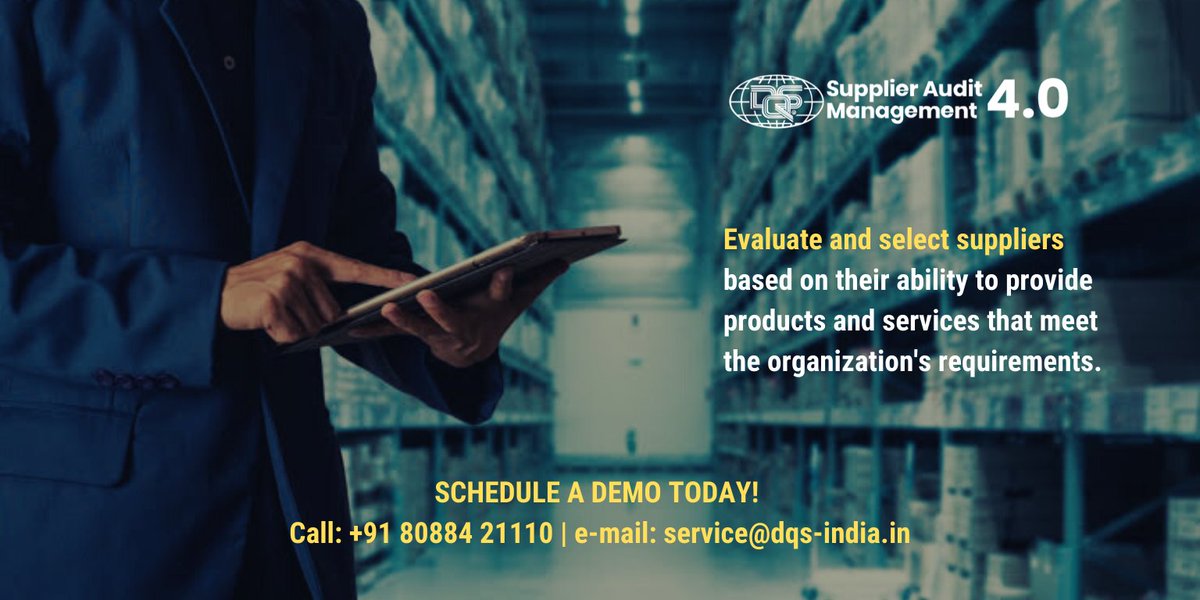 DqsNxt's tweet image. Easily perform #supplierevaluation and selection with cloud based #SupplierAuditManagementSoftware. For free demo, Call +91 80884 21110 or e-mail at service@dqs-India.in
ow.ly/mZXl50ySIFO
#supplieraudit #supplierscorecard
