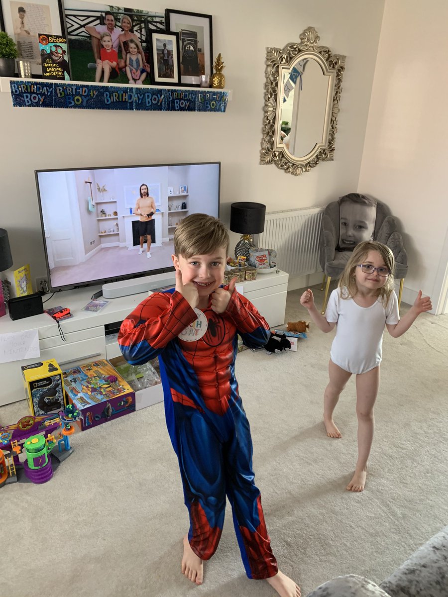 TeddyEd1980's tweet photo. @thebodycoach Teddy and Amber-rose ready for PE on Teddy’s 8th Birthday 🎂 #getfit #PE https://t.co/Q6VfUt8c2v