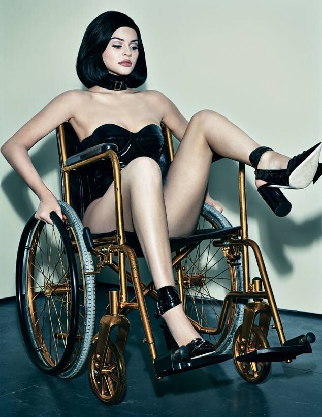 kylie jenner was accused of ableism after posing in a wheelchair during a photoshoot. a wheelchair is NOT a prop