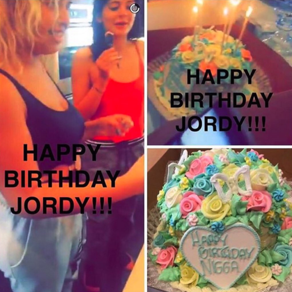 kylie jenner hosted a birthday party for jordyn woods, and the cake had the n word on it.