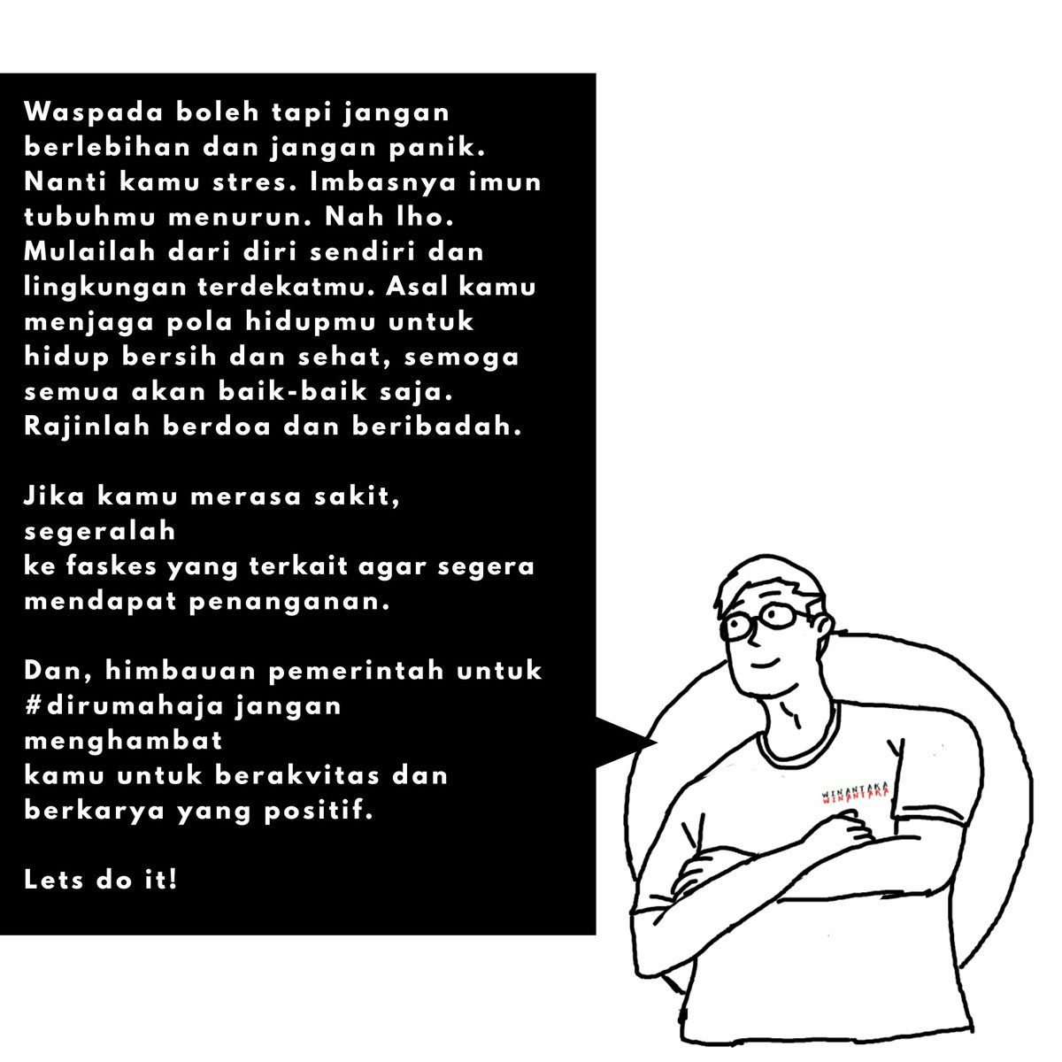 Semua tentang corona. Bikin parno gk sih? Waspada boleh, tapi jangan panik ya. Hidup sehat dan berpikiran positif, biar gak stres

Akhirnya baca twitnya <a href="/mbahndi/">Ki Samber Edan</a>
jadi terinspirasi

#COVIDー19 #CoronaIndonesia #Corona #berkaryadimanasaja