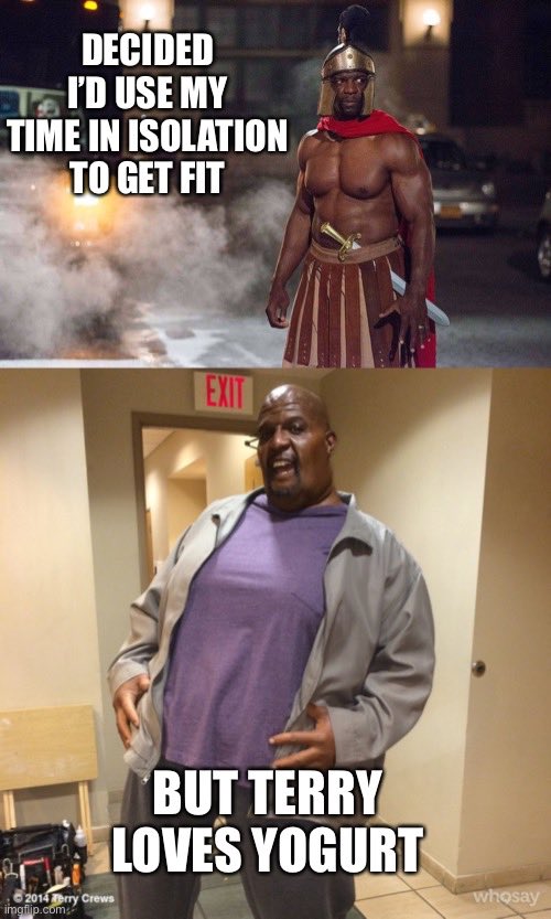 Genuinely how I feel. <a href="/terrycrews/">Terry Crews</a> <a href="/thelonelyisland/">The Lonely Island</a> #Brooklyn99 #BrooklynNineNine #terrylovesyogurt #isolation #Coronavid19