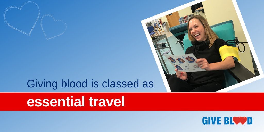 🩸 Giving blood is an essential activity, please continue to give blood and platelets if you can. 
🩸 We must ensure hospitals are well stocked with blood and blood products at this time.
🩸 Our sessions are still going ahead. We will let you know if this changes. 
 
#GiveBlood