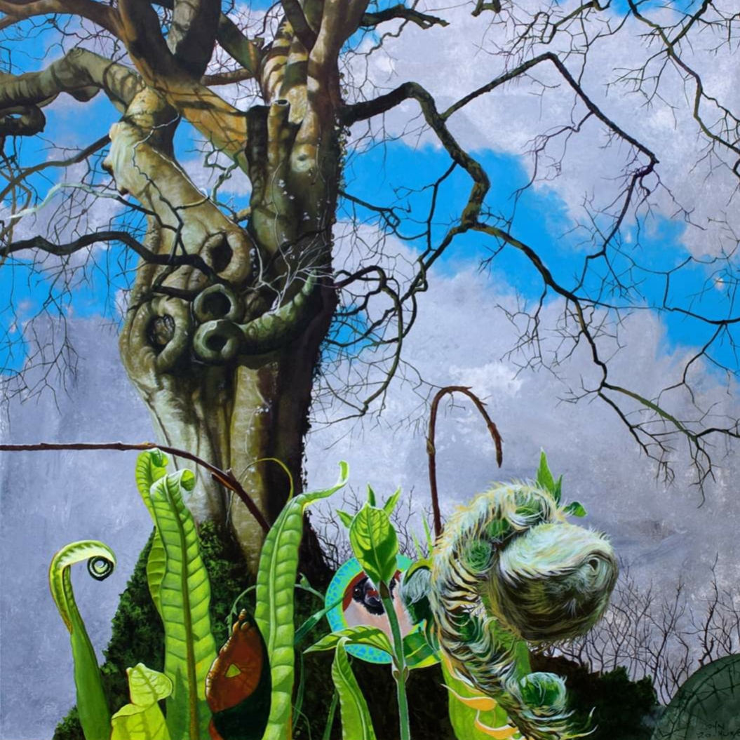 John Hurlford SWAc Academician new work "Above Horrige Moor' 92 x92 cms @swacart