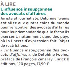 DelphineIweins's tweet image. Merci à la Lettre des Juristes d&apos;affaires @JuristesAffaire (en accès libre en ce moment) de mentionner « L&apos;influence insoupçonnée des #avocats d&apos;affaires », publié chez @EnrickBEditions et disponible en ligne, comme #conseilslecture.