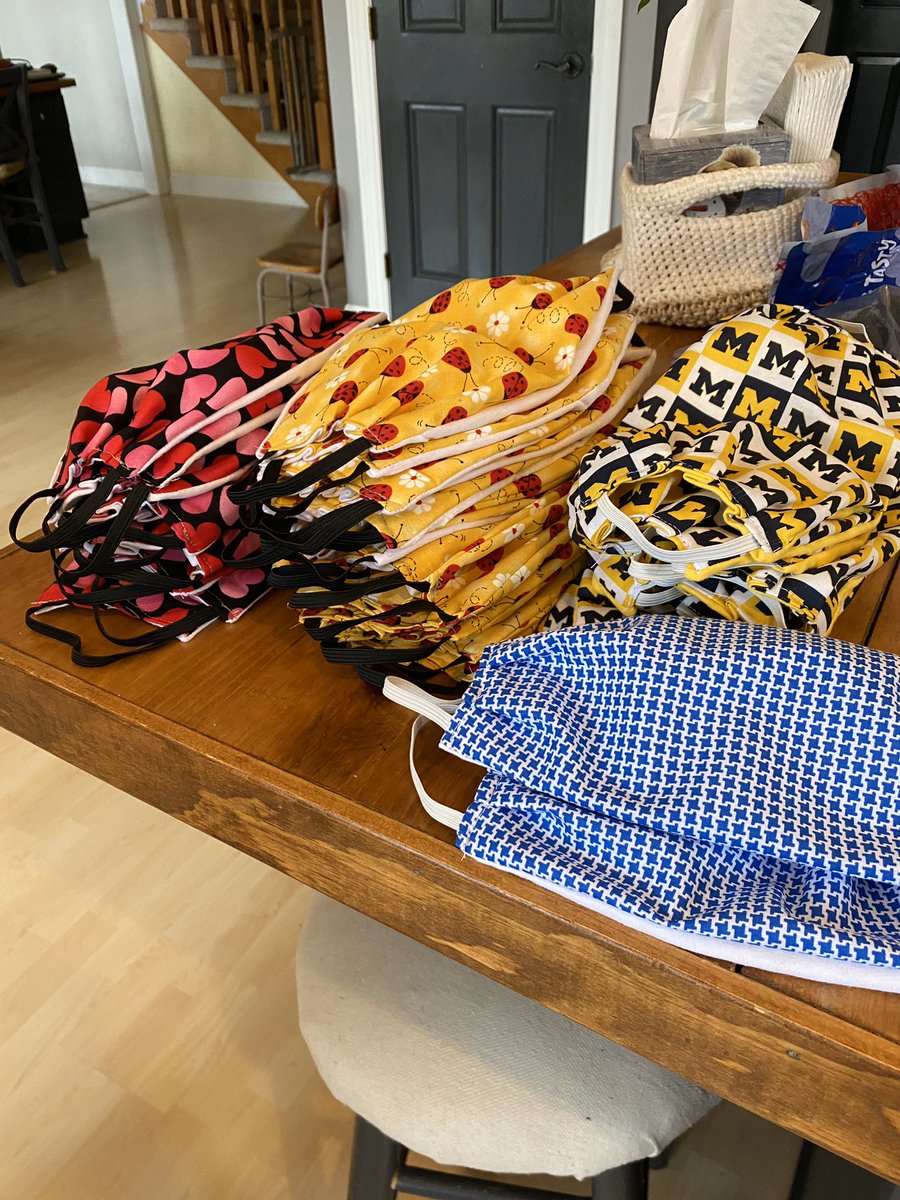 mdsprock's tweet photo. @TheSalinePost Together we’ve made almost 100 face masks for the hospital -from Kindermusik fabrics and Petrock Printing overstock t-shirts https://t.co/VdxYGTq2Tl