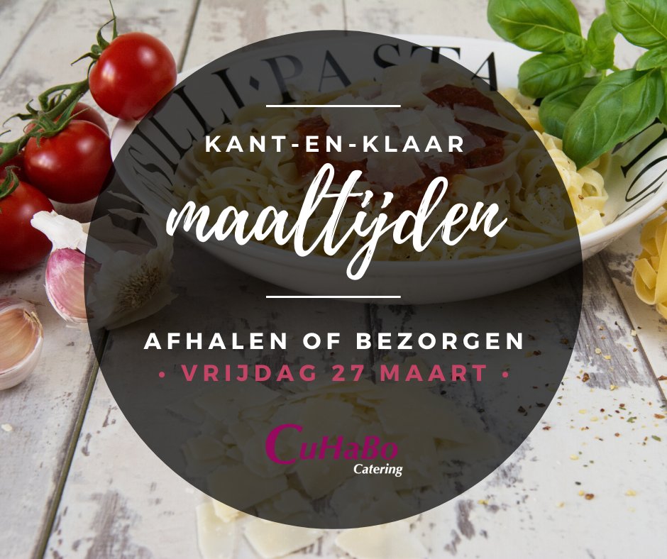 Onze koks hebben weer lekkere afwisselende maaltijden voor u samengesteld, die op vrijdag 27 maart a.s. afgehaald/bezorgd kunnen worden.  De verse maaltijden/soepen kunnen gemakkelijk in de koelkast worden bewaard en kosten € 5,- p st.. Bestellen kan via: buff.ly/2WrJXQx