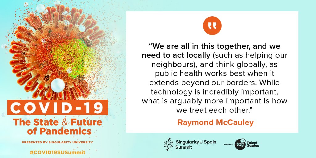 SingularityU Spain Summit (@singularityuesp) on Twitter photo Actuar localmente, pensar globalmente – la sanidad pública funciona de la mejor manera si se extiende más allá de los confines, pero es importante ayudar a nuestros vecinos y nuestras comunidades.
<a href="/raymondmccauley/">Raymond McCauley</a> @ #COVID19SUSummit #DigitalBiology <a href="/singularityu/">Singularity</a> Actuar localmente, pensar globalmente – la sanidad pública funciona de la mejor manera si se extiende más allá de los confines, pero es importante ayudar a nuestros vecinos y nuestras comunidades.
<a href="/raymondmccauley/">Raymond McCauley</a> @ #COVID19SUSummit #DigitalBiology <a href="/singularityu/">Singularity</a>