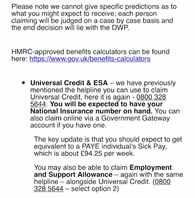 CabAccounting's tweet photo. Quick recap of options available to self-employed individuals at this time. We'll try to update as soon as there is more info. #selfemployed @tony4625 https://t.co/DJYwLNlcdo