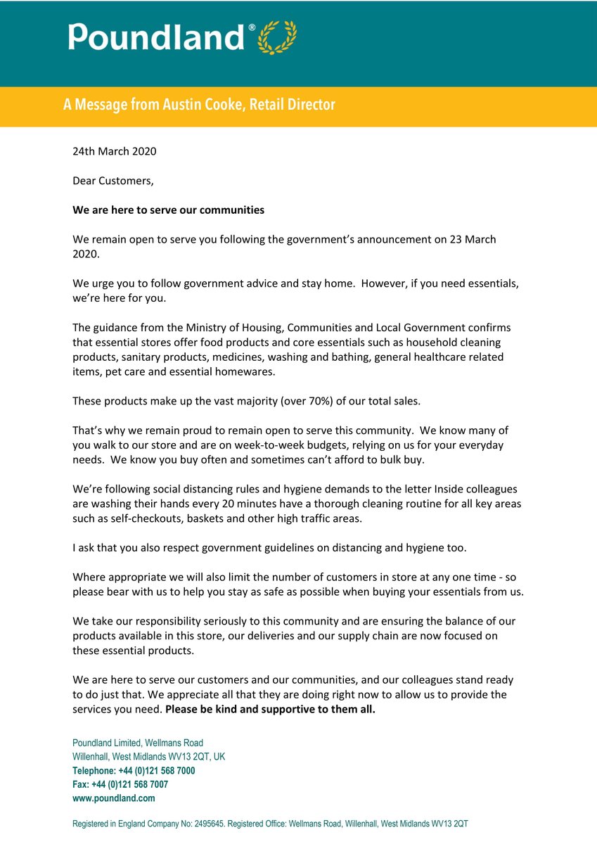 Stay home, but if you need essentials, we're here to serve. Click to open 👇